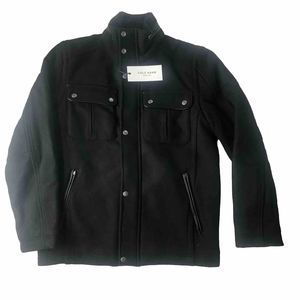Cole Haan Men's Black Melton Wool Trucker Jacket Small NWT